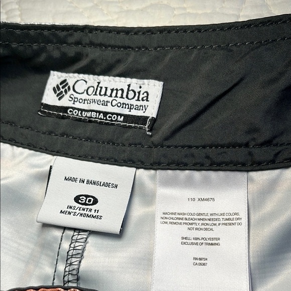 Columbia Board Shorts Mens 30 Plaid Orange Gray Swimsuit Sportswear Preppy - Picture 2 of 16